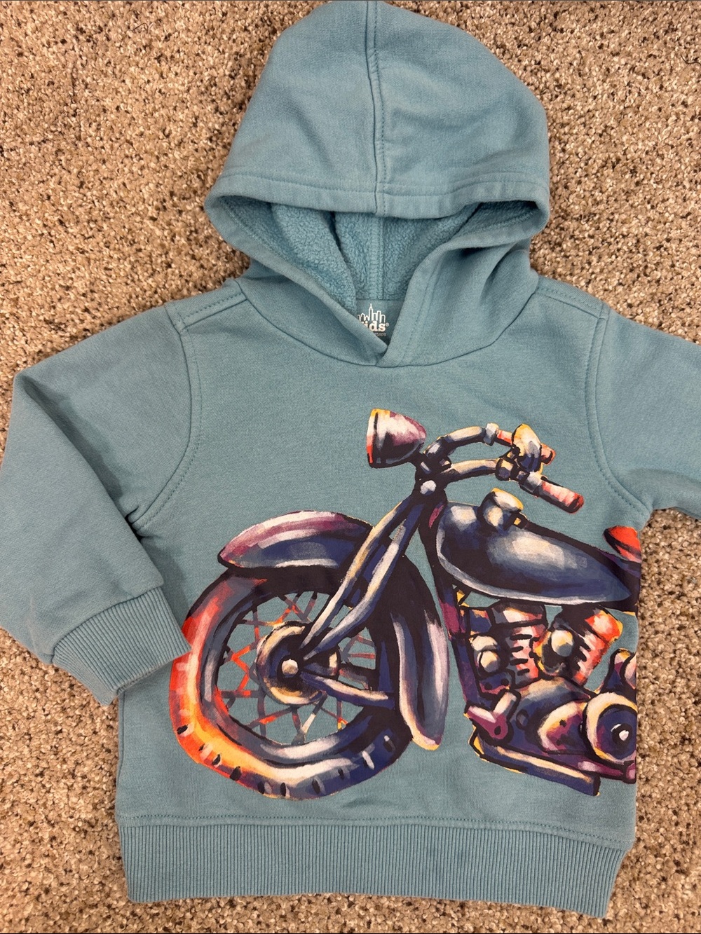 Kids Headquarters Teal Hoodie with Motorcycle Graphic 2T